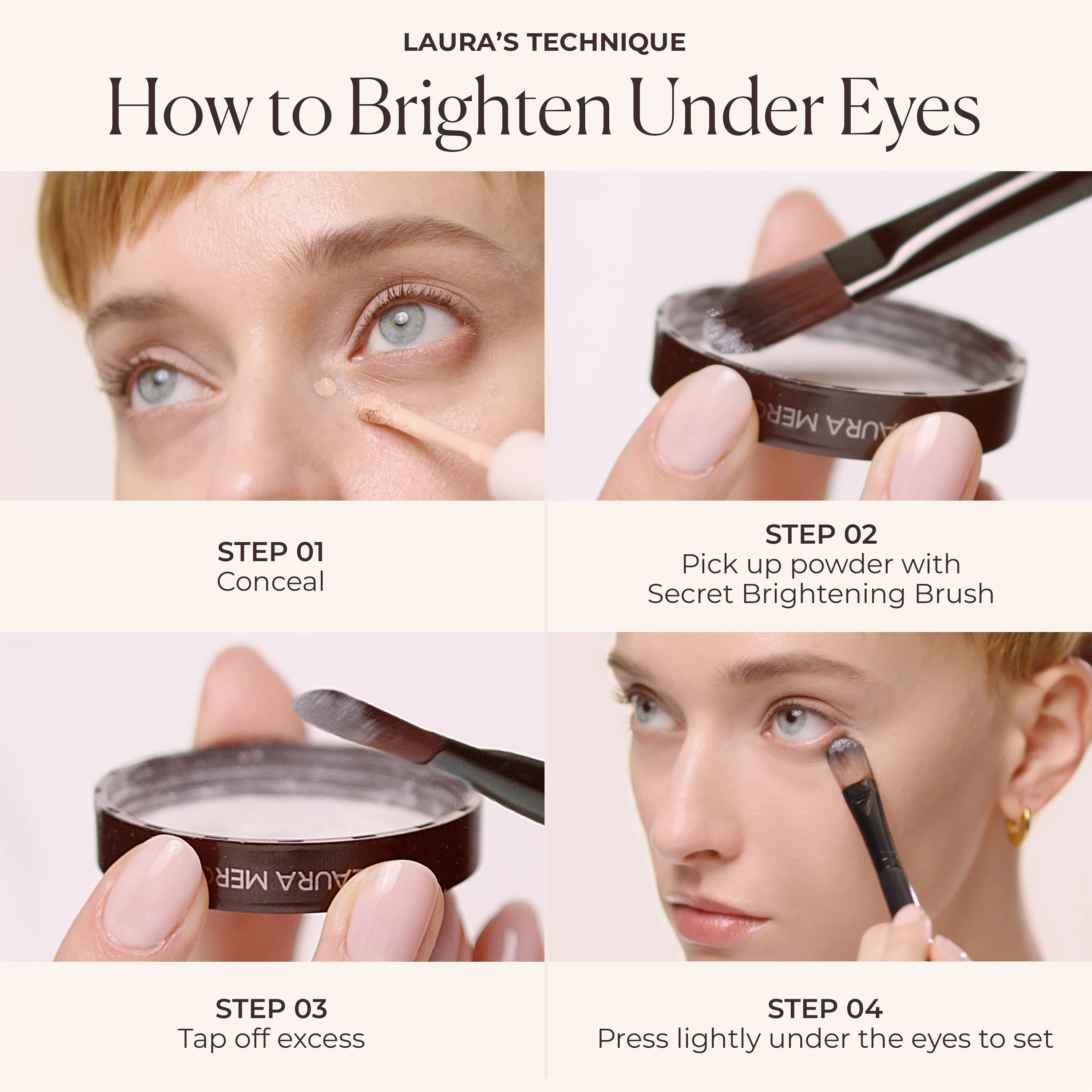 Secret Brightening Color Correcting Under Eye Setting Powder + Brush Set - Image 12